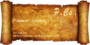 Pammer Csaba névjegykártya